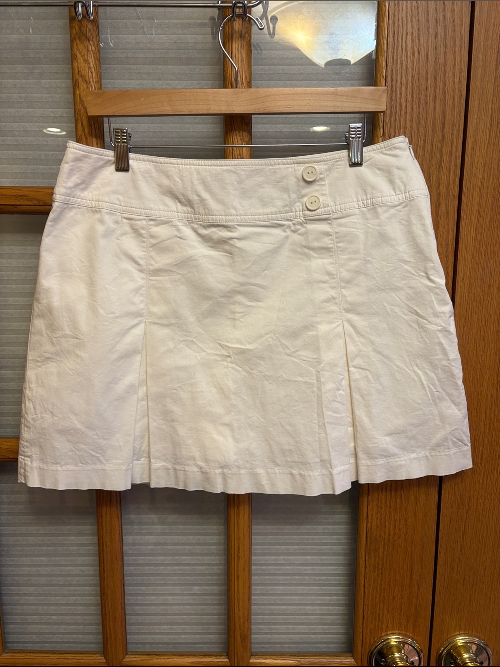 St. John's Bay Pleated Skort with Button Waist Detail